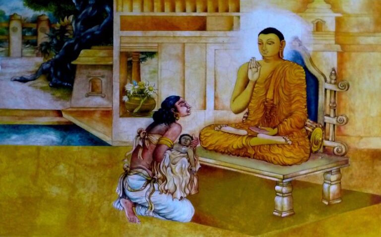 07 Kisagotami with her Dead Child, at the Nava Jetavana, Shravasti